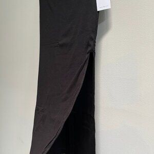 Cotton Citizen Melbourne Midi Skirt with Slit in Black Size Large NEW